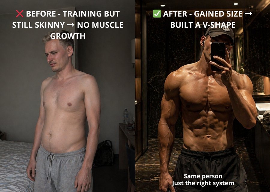 Before and after — same person, just the right system